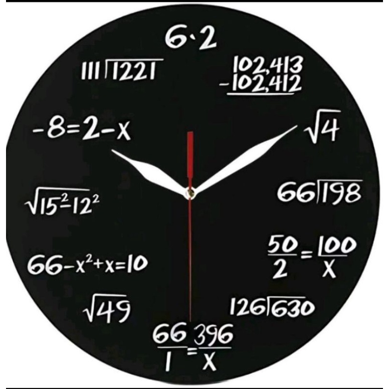 jam dinding matematika/ jam dinding/ jam aesthetic/ jam dinding unik