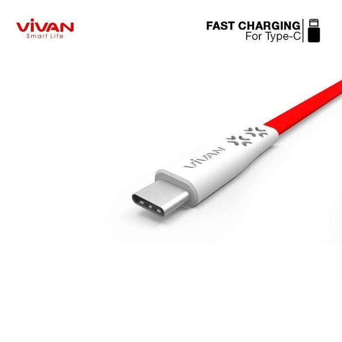 Kabel Data Fast Charging Vivan CTC100 TYPE-C 2.4A (1 Box isi 30 Pcs) - Garanso Resmi 1 Tahun