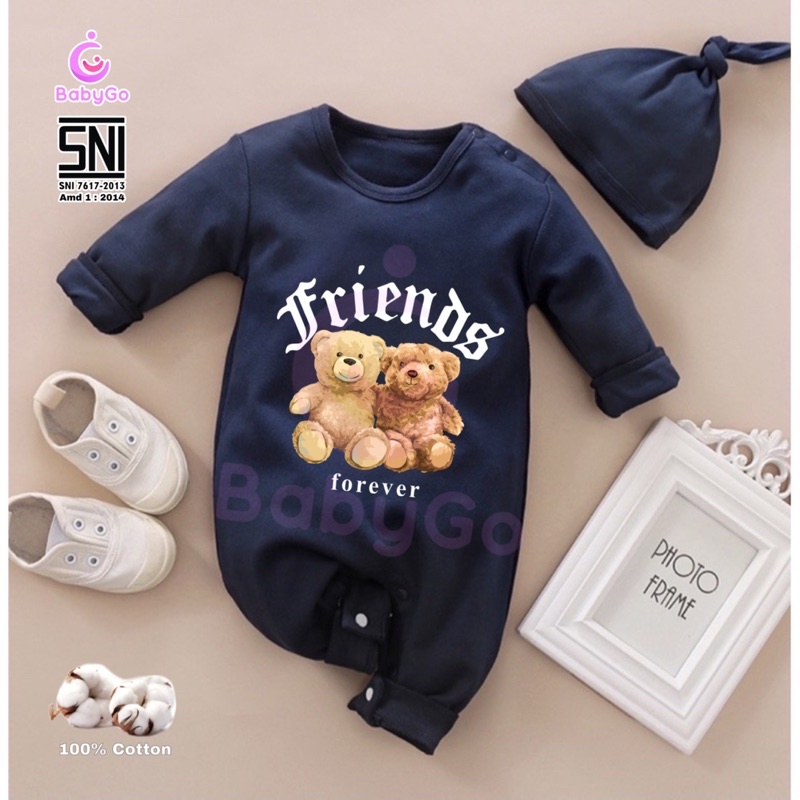 BabyGo Jumper bayi Fashion  Gratis Topi [SNI] 100% Cotton