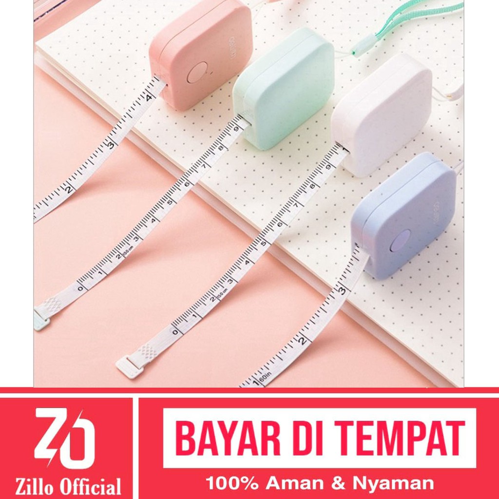 ZILLO Meteran Baju Alat Pengukur Baju Meteran Kotak Portable Alat Ukur Baju Badan Warna Pastel Soft