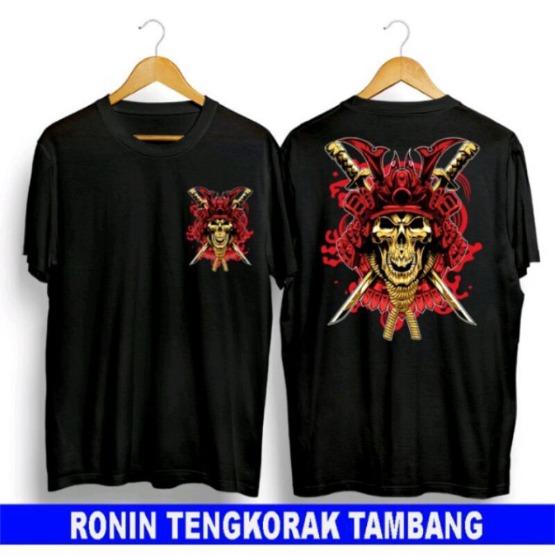 kaos distro terbaru baju simpel pria wanita remaja dewasa anak kaos ronin tengkorak tambang kaos ter
