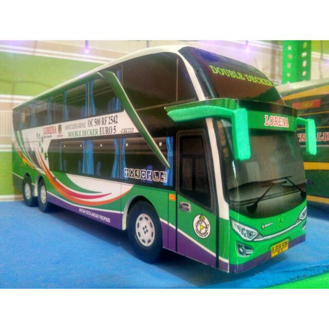 Miniatur bus bis Lorena double decker