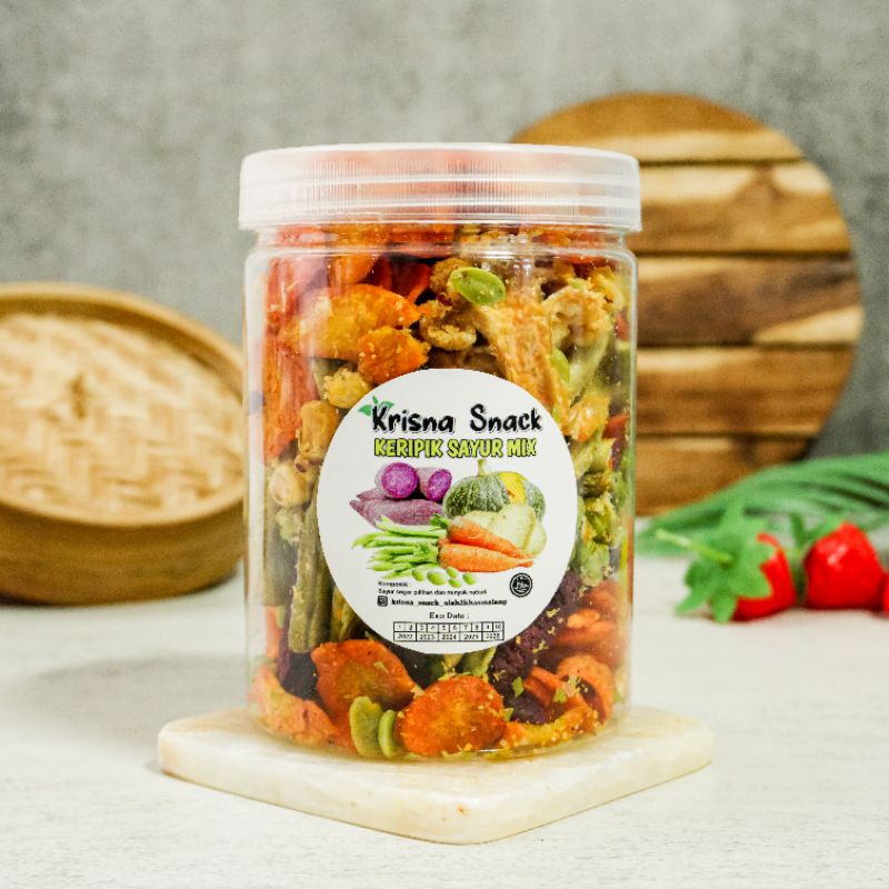 KERIPIK SAYUR MIX TOPLES VOLUME 800 ML SUPER PREMIUM VARIAN ISI LENGKAP | WORTEL, BUNCIS, EDAMAME (KEDELAI JEPANG) WHITE TALAS, KENTANG, HONEY POTATOES, PURPLE POTATOES