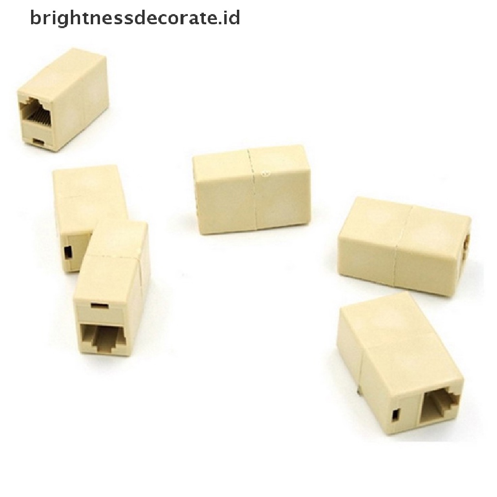 10pcs Konektor Kabel Jaringan Ethernet Lan Rj45 Female Ke Female