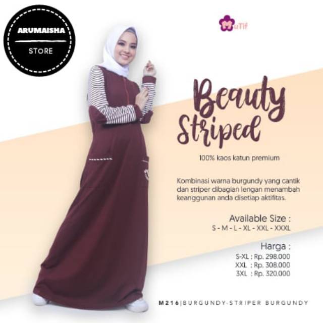 MUTIF 216 BURGUNDY STRIPPER BURGUNDY GAMIS CASUAL