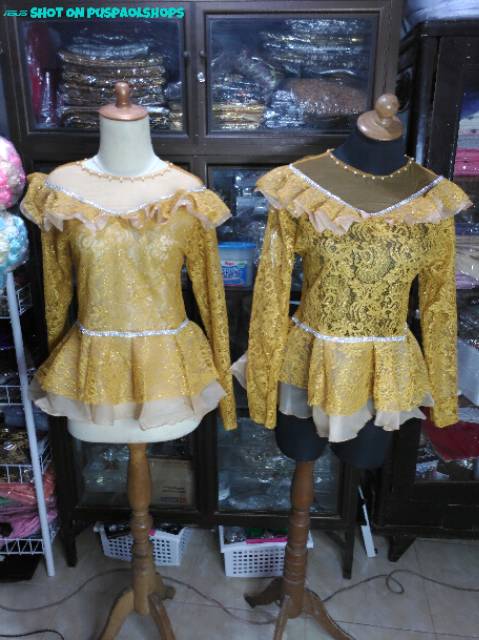 Kebaya pager ayu broklat kerah mutiara gold/ kebaya wisuda/ kebaya domas