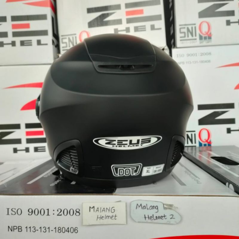 Helm ZEUS 611 Solid Black Doff (Ongkir Termurah 2kg)-3