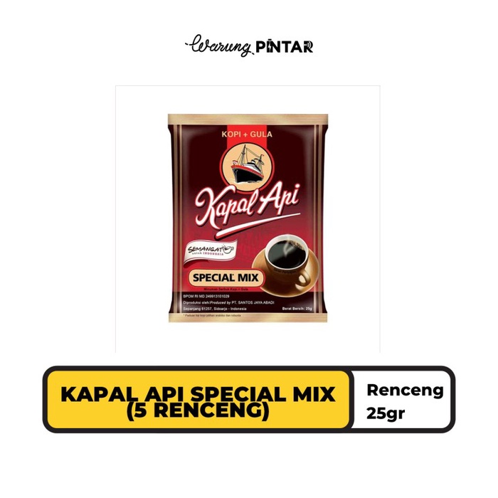 

Kapal Api Special Mix Sachet 25 gr - 5 RENCENG (50 Sachet)
