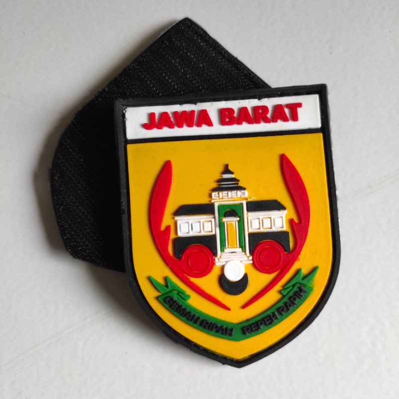 PATCH RUBBER LOGO JAWA BARAT/TEMPELAN EMBLEM KARET VELCRO. PRAMUKA