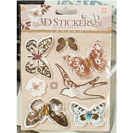 Scrapbook 3D Sticker - Butterfly and Pigeon