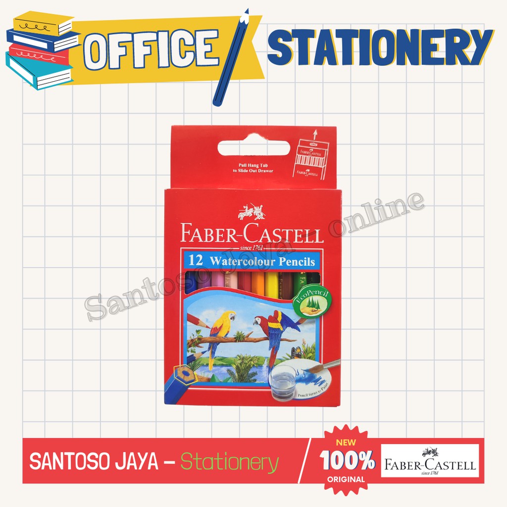

Pensil Warna Water Color FABER CASTELL - 12 Watercolour Pencils - 12S