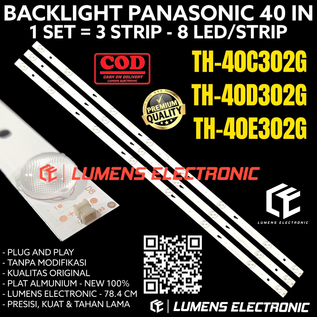 BACKLIGHT TV LED PANASONIC 40 INC TH-40C302G TH-40D302G TH-40E302G TH40C302G TH40D302G TH40E302G TH 