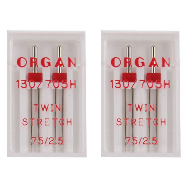 Jarum Kembar untuk Bahan Stretch 2.5 mm merk Organ Needles