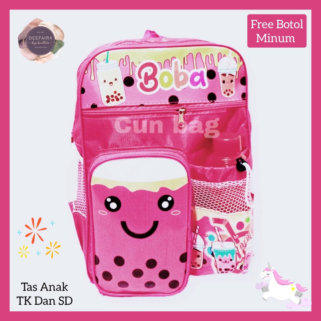 Tas Ransel Sekolah Anak Perempuan Motif B0b44 Free Botol Lucu Tas Anak Paud Tk Sd