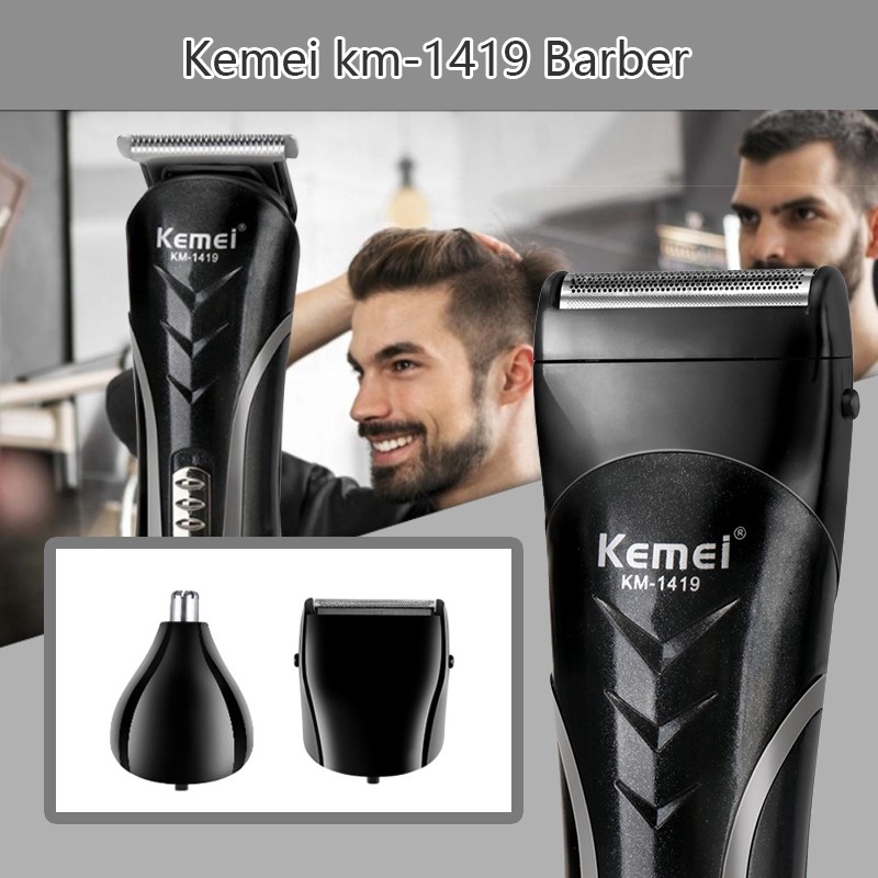Pencukur Rambut KM-1419 Rechargeable Hair Clipper Alat Cukur Jenggot Kumis