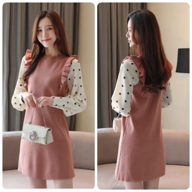 MDLV ~ 0478 PEVITA KNIT DRESS KOREA STYLE DRESS RAJUT CANTIK DRESS RAJUT PREMIUM FASHION IMPORT