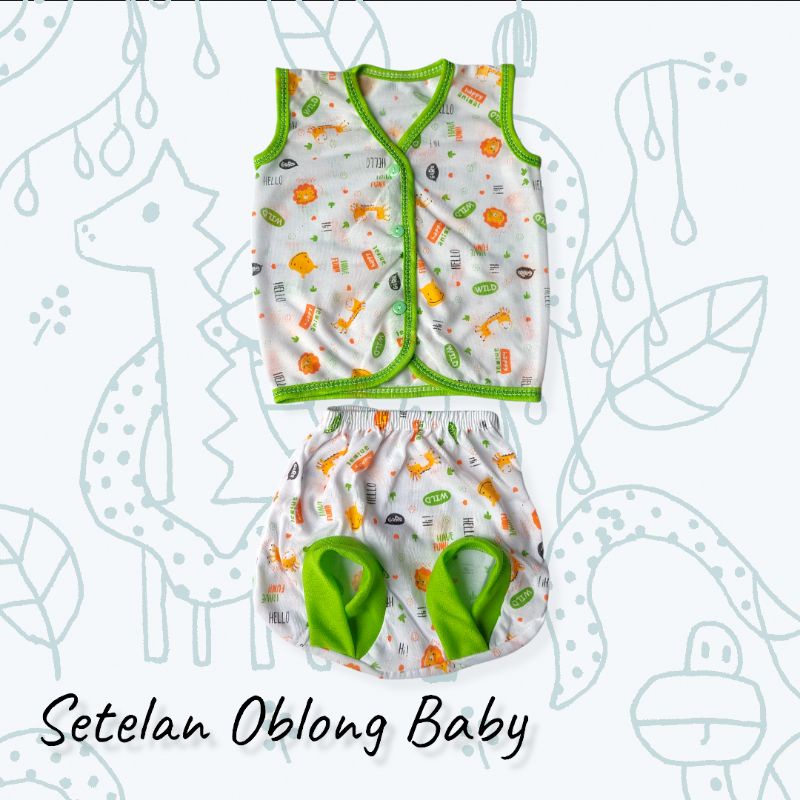 Setelan Baju Bayi Yukensi + Celana Pendek Putih Tabur Newborn