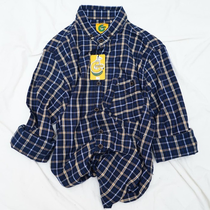 Kemeja Flanel Pria Premium Quality Flanel Unisex Casual Distro Castles - L