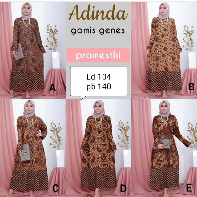 Gamis Vihan Batik Solo Fashion Wanita Gamis Batik Modern Dress Batik Kombinasi Ori By SVJ