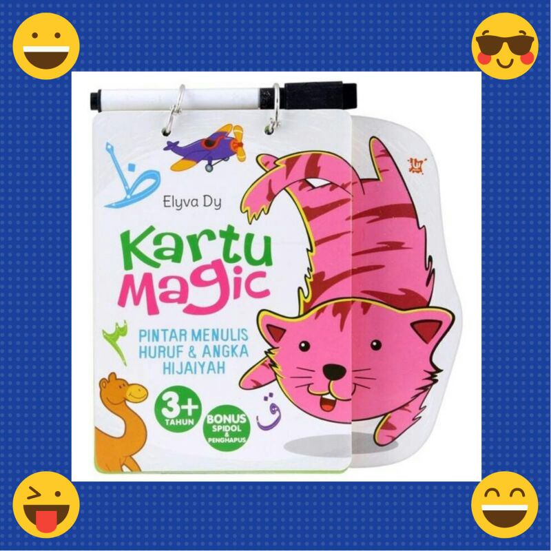 Kartu Efukasi Anak Kartu Magic Pintar Menulis Huruf Dan anhka Hijaiyah