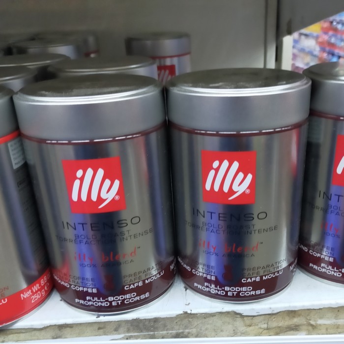 

illy coffee arabica intenso ground 250gr can kopi bubuk