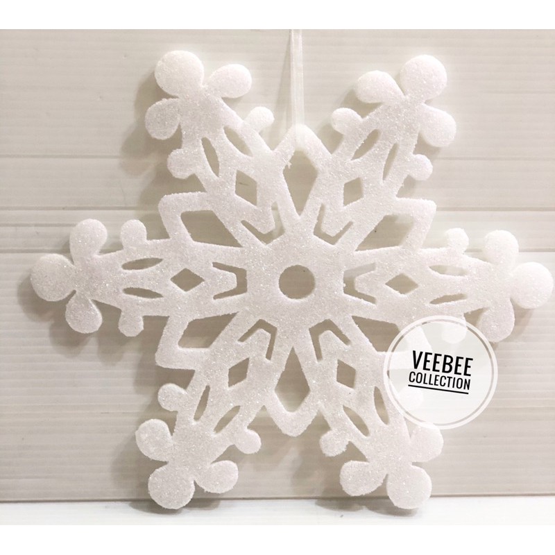 Hiasan gantung dinding Salju Snowflake/ hiasan pintu natal/ dekorasi natal/ salju gabus