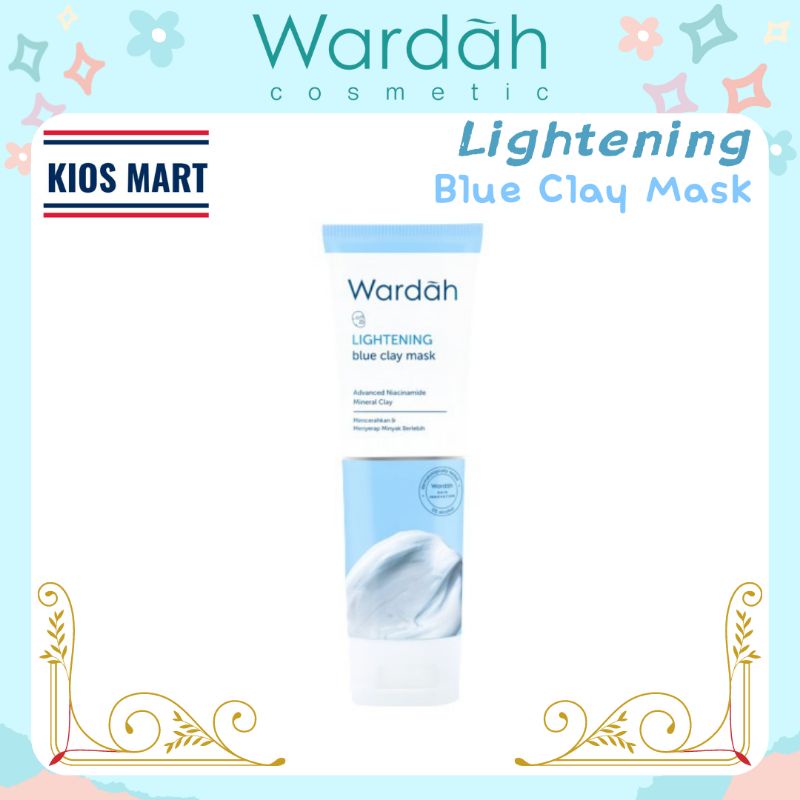 Wardah Lightening Blue Clay Mask 50ml | Masker Wajah