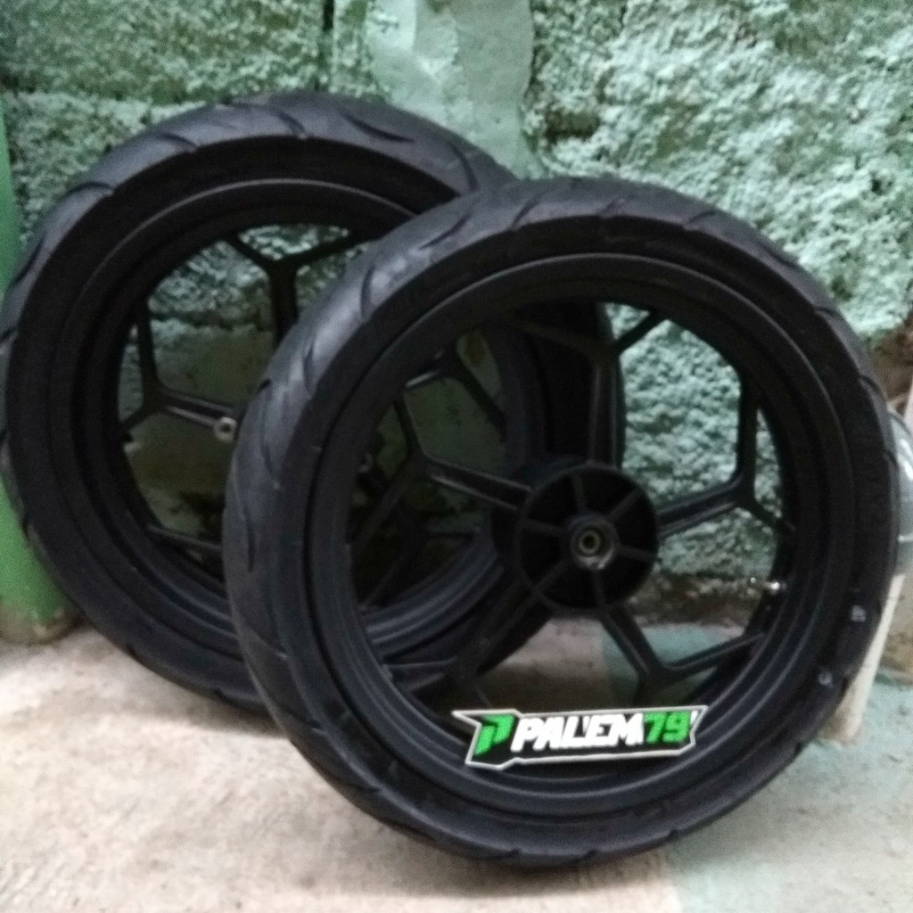 Wheelset Velg Racing Supermoto KLX 150 S L BF Dtracker - Paket Ban Tubeless FDR Blaze 17 110 & 130