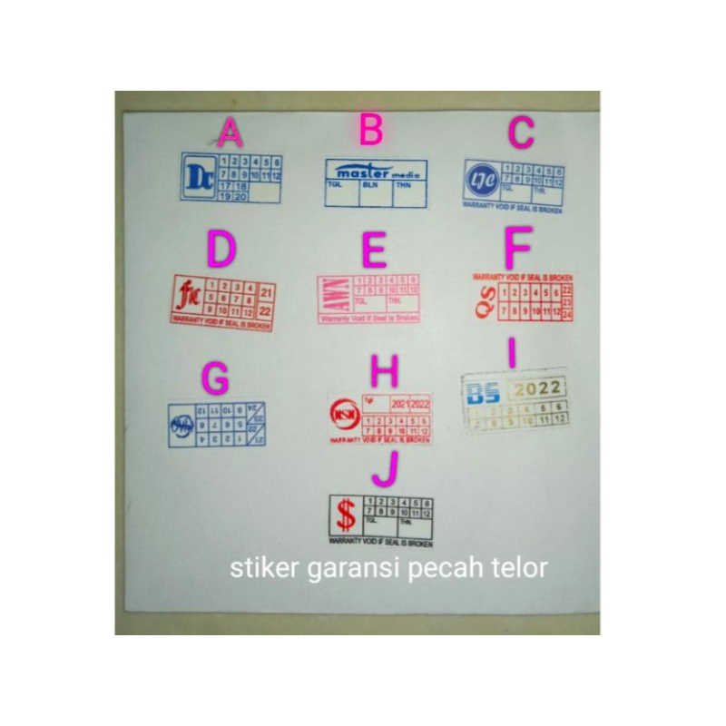 

segel/stiker Garansi pecah telor uk 1x2 cm 1 pack isi 5000 pcs