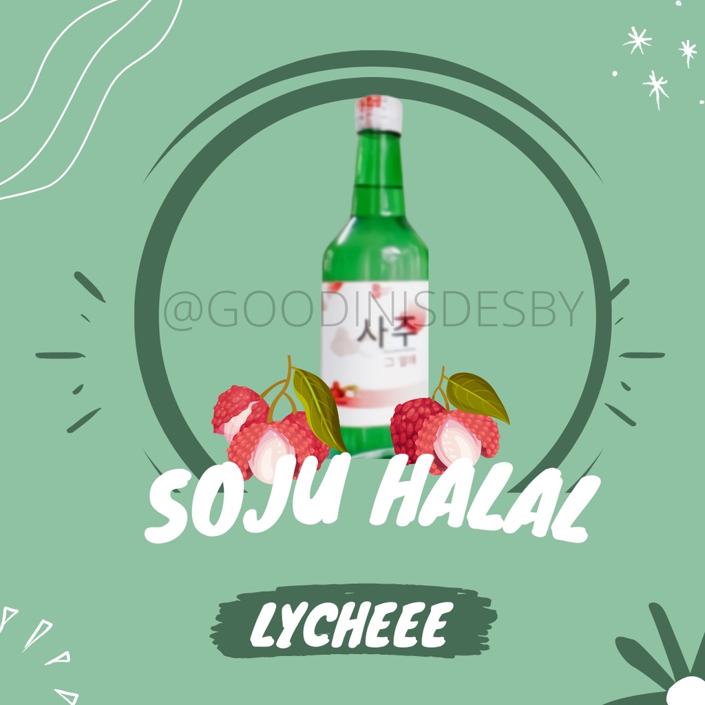 SOJU HALAL RASA LYCHEE 100% ORIGINAL-KOREA SPARKLING WATER (PENGIRIMAN DARI SURABAYA)