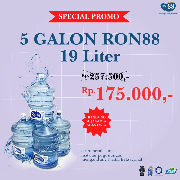 

Ge602Gt Ron88 Galon + Isi Air 19 Liter Minimal 5 Galon Ds5545101