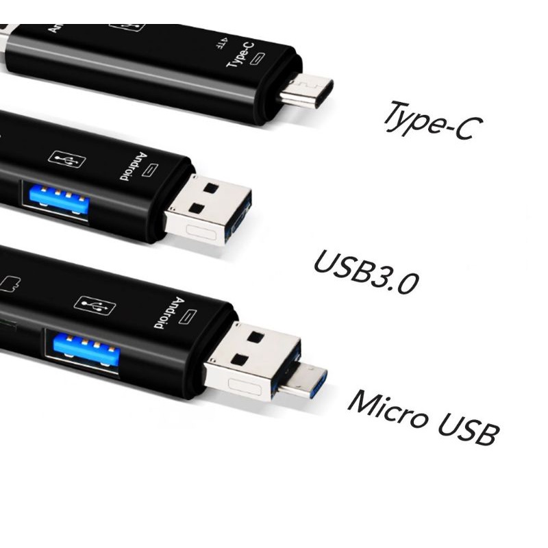 OTG 5 IN1 OTG Card Reader 5 in 1 USB 3.0 Type C / Micro / SD / TF / Memory Card /  Adaptor Hub