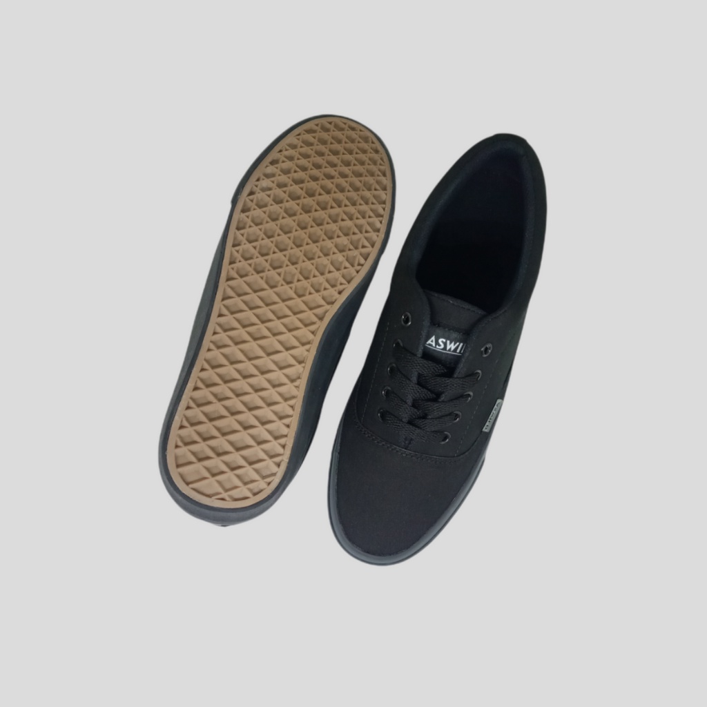 Sepatu Sneakers Pria ASWILD Series Takesi Black Outsole Gum