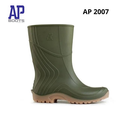 SEPATU BOOT KARET - AP 2007 GREEN 37-43 - AP BOOTS PENDEK HIJAU - FANZ STORE