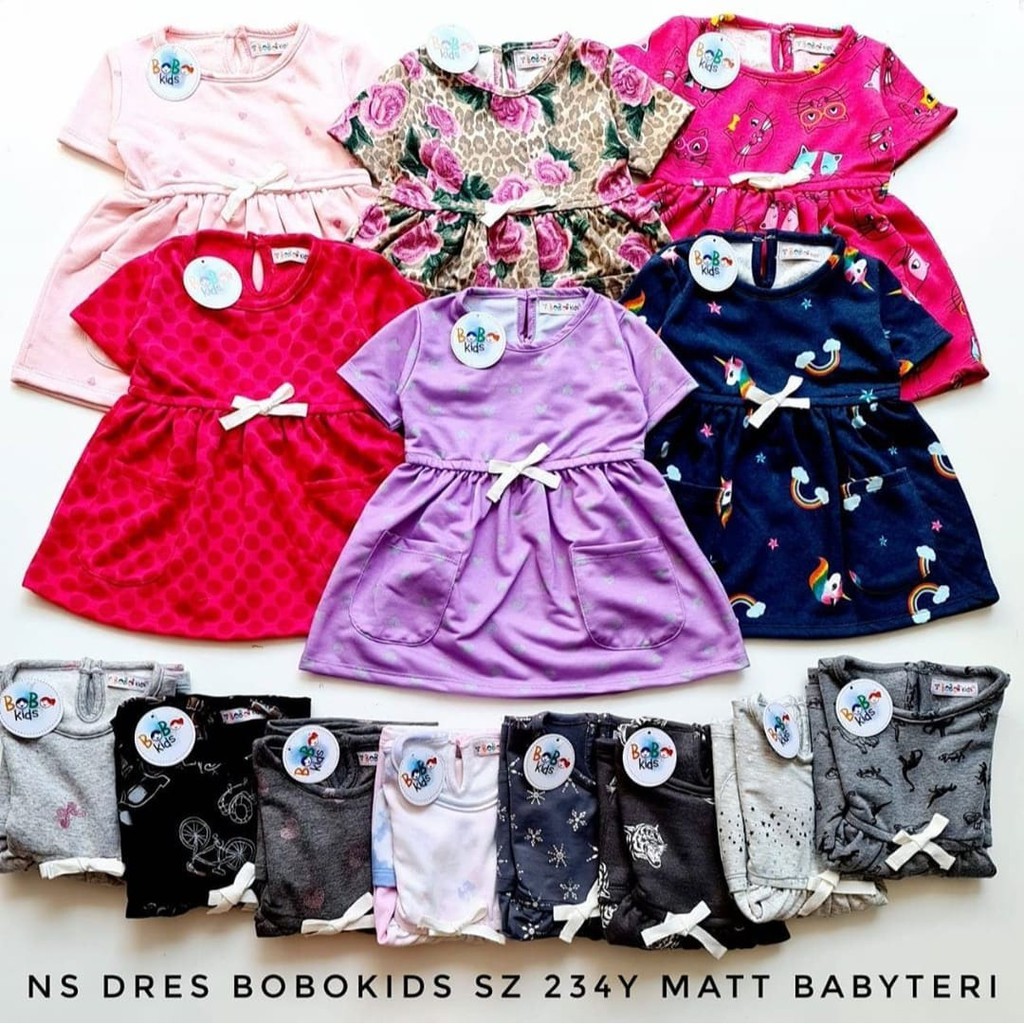 Baju Dress Anak Perempuan Bobo Kids Size 2 3 4 Shopee Indonesia