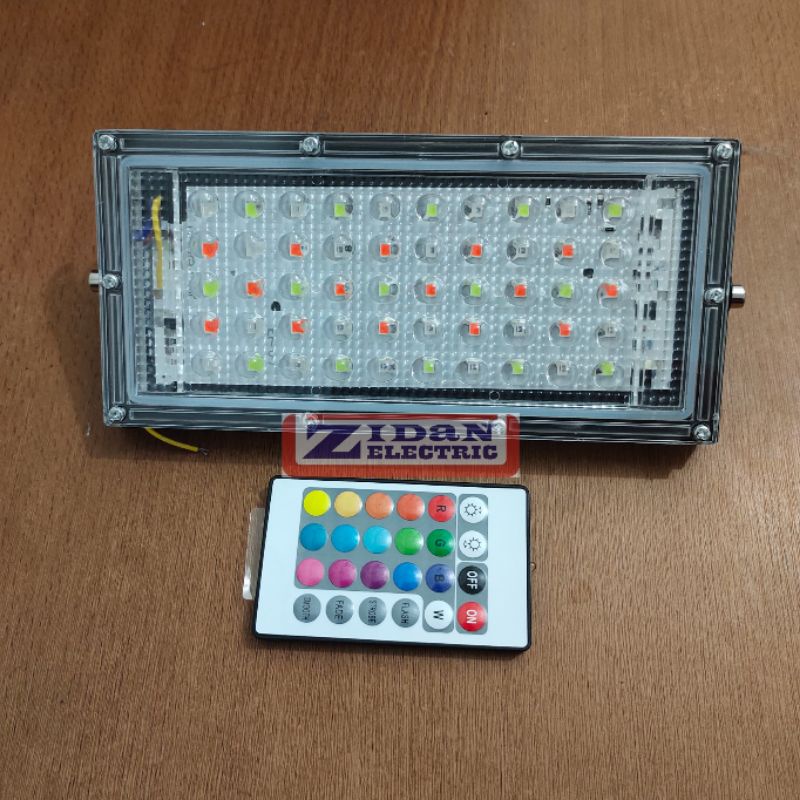 Lampu Sorot Led 50W RGB / Lampu Tembak Led 50W RGB / Flood Light Led 50W RGB