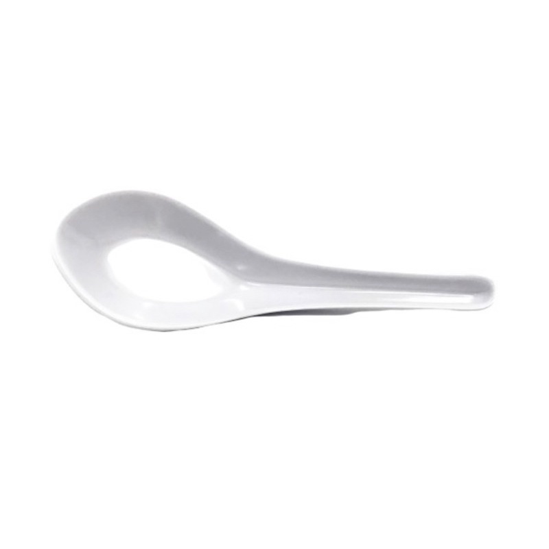 Sendok Soup Bubur Kuah PUTIH  Onyx Melamin /  Sendok Bebek /  Soup Spoon White 5.4” ( 1pcs)