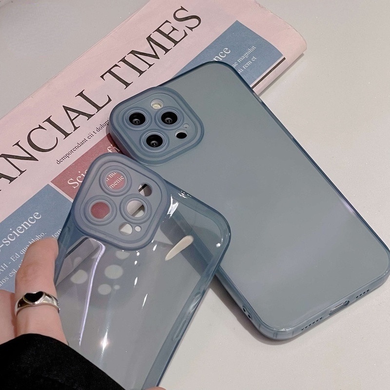 Soft Case Bahan Silikon Warna Biru Untuk Iphone 11 12 13 Pro MAX X XR XS MAX 7 8 Plus