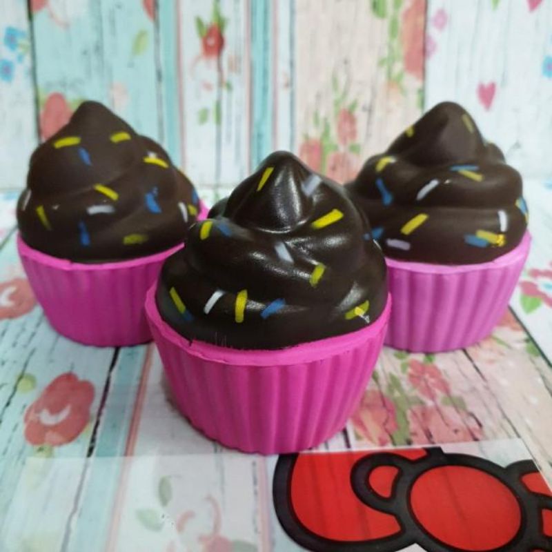 squishy mainan anak cake kue chocolate coklat