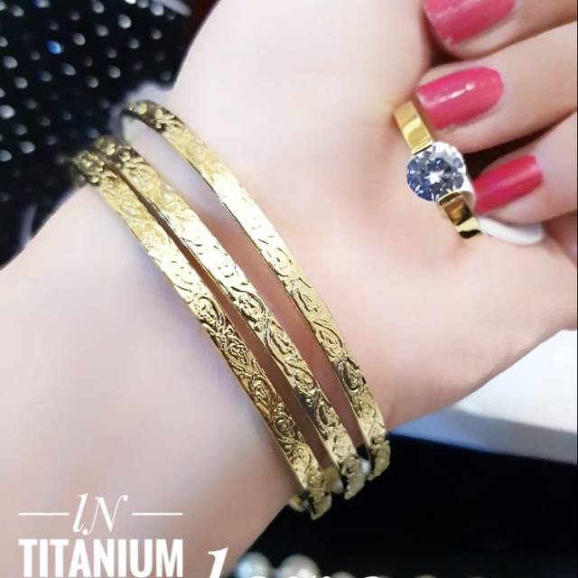 Titanium gelang dan cincin 0928k