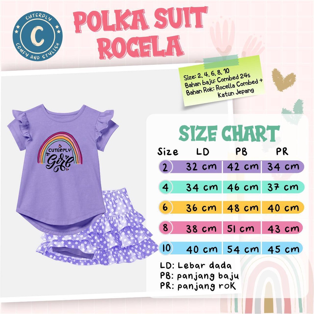 Setelan anak rok Polka Suit Rocela by Cuterply