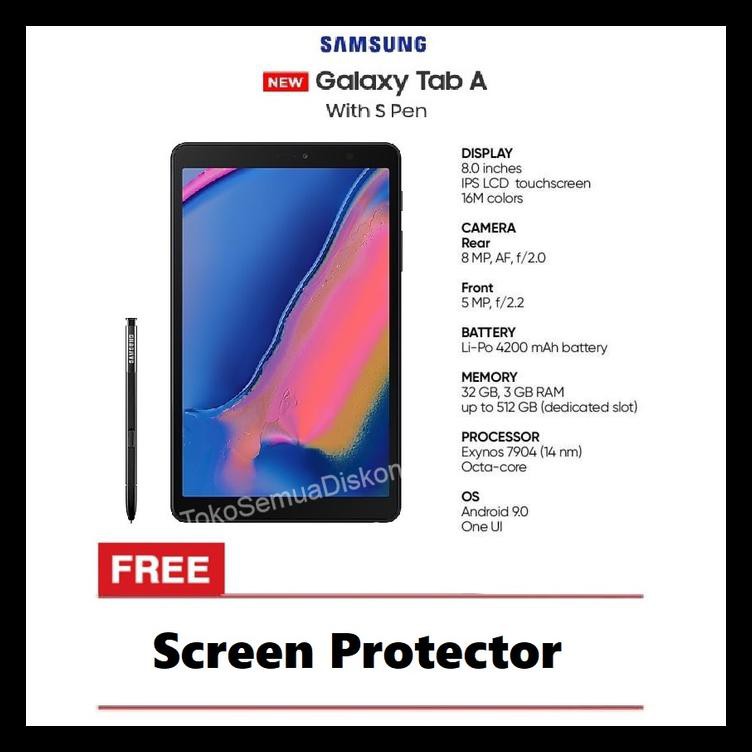Samsung Galaxy Tab A 8.0 2019 S-Pen P205 3/32GB Tablet 8" Resmi SEIN BERGARANSI