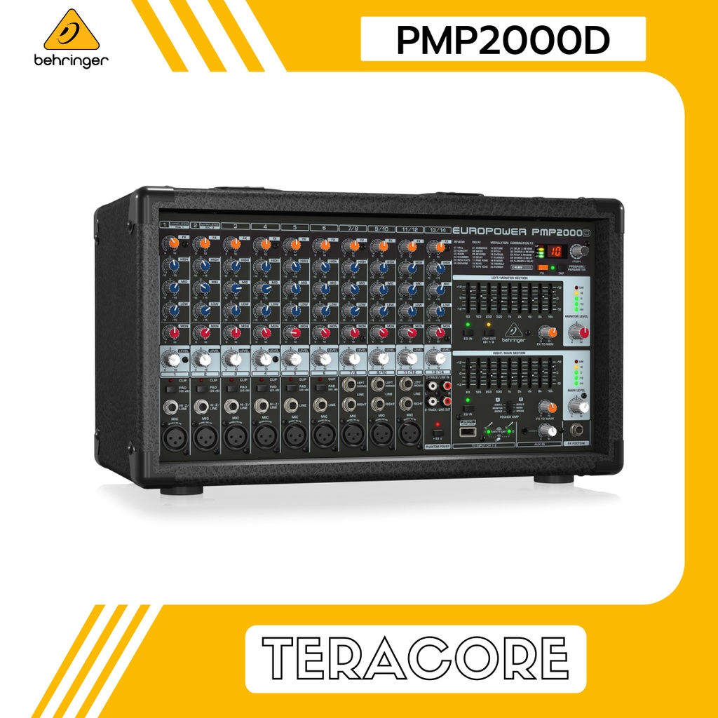 Behringer PMP2000D PMP2000 Powered Mixer Power 14 Input 2000 Watt