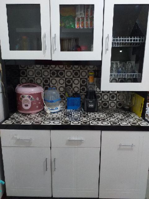 Lemari Dapur Rak Piring Kayu Kitchen Set 3 Pintu