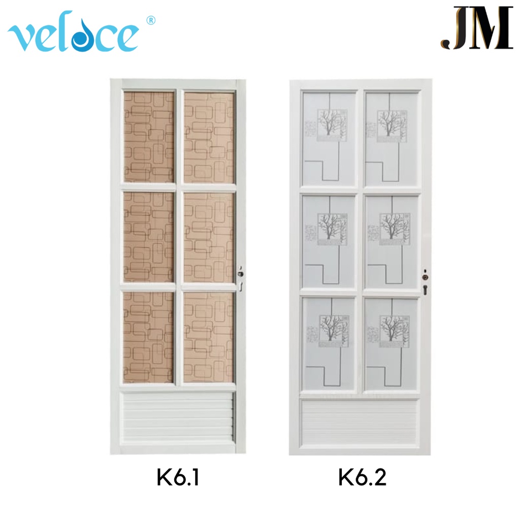 Veloce Pintu kaca aluminium/pintu kamar mandi bukaan kanan dan kiri pintu kaca 6
