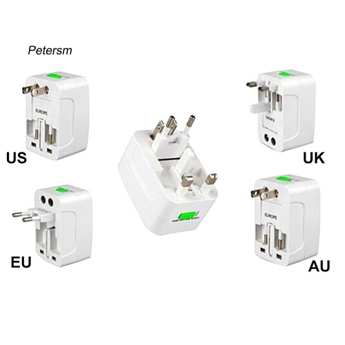 Colokan Travel Adaptor Universal Internasional Listrik Multi Konversi EU AU UK US Plug Stop Acc Plus