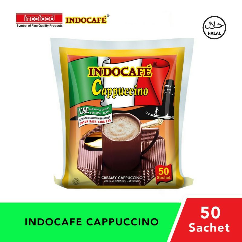 

Indocafe Cappuccino 50 sachet @ 25g