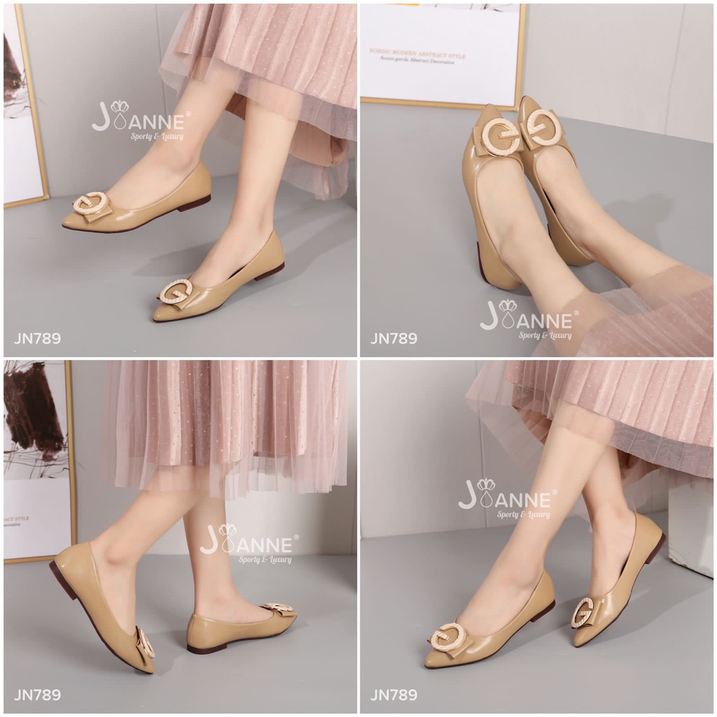 JOANNE Sepatu Flat Shoes Lancip #JN789 ORIGINAL