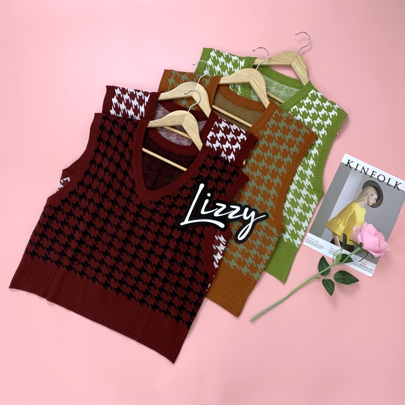 Lizzy - VEST HOUNDSTOOTH PREMIUM