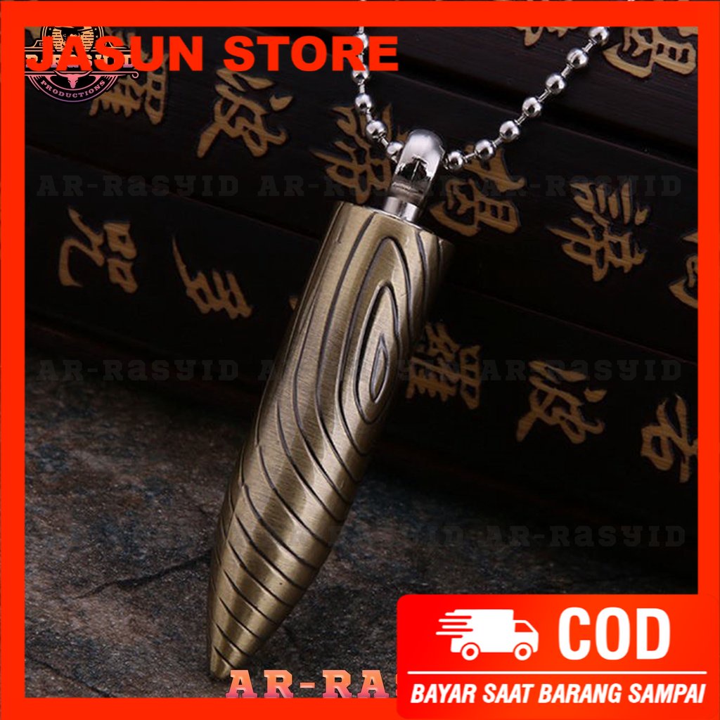 BISA COD! Korek Api Minyak Retro Gesek Kalung Rantai Peluru Spiral HY-668 3904